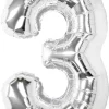 Stor sifferballong silver 82 cm, 0-9, 1-pack