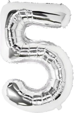 Stor sifferballong silver 82 cm, 0-9, 1-pack