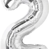 Stor sifferballong silver 82 cm, 0-9, 1-pack