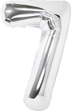 Stor sifferballong silver 82 cm, 0-9, 1-pack