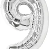 Stor sifferballong silver 82 cm, 0-9, 1-pack