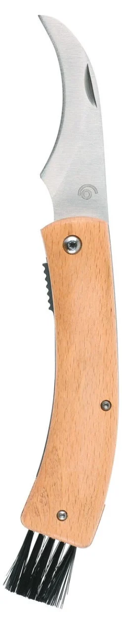 Svampkniv med borste, fällbar med träskaft