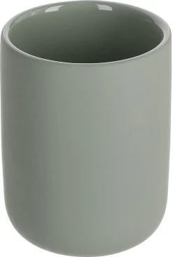 Tandborstmugg i stengods, grön