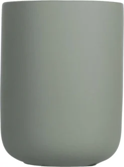 Tandborstmugg i stengods, grön