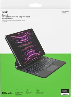 Tangentbord för iPad Pro 12,9 tum, fodral med stativ