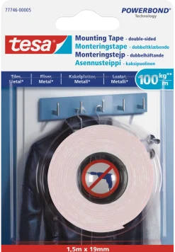 Tesa dubbelhäftande monteringstejp, 19 mm x 1,5 m