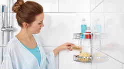 Tesa Aluxx dubbel duschhylla, krom