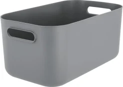 Tidy förvaringslåda med lock, återvunnen plast, grå