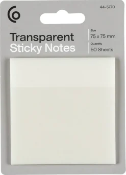 Transparenta notislappar 75x75 mm, 50 blad
