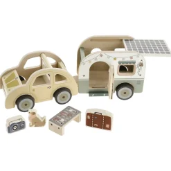 Träbil med husvagn och tillbehör, från 3 år