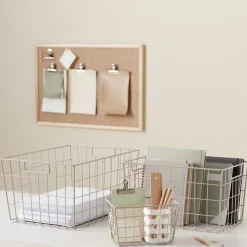 Trådkorg beige metall
