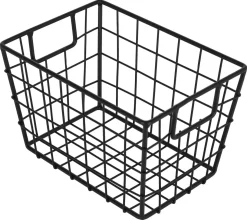 Trådkorg i metall, förvaringskorg svart