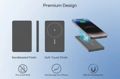 Trådlös magnetisk powerbank, 5000 mAh