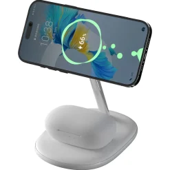 Trådlös magnetisk Qi2-laddare iPhone och AirPods, vit