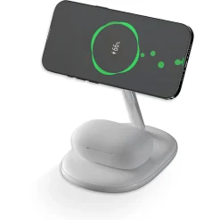 Trådlös magnetisk Qi2-laddare iPhone och AirPods, vit