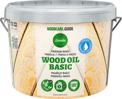 Träolja WoodCare.Guide Basic utomhus, 2,7 liter