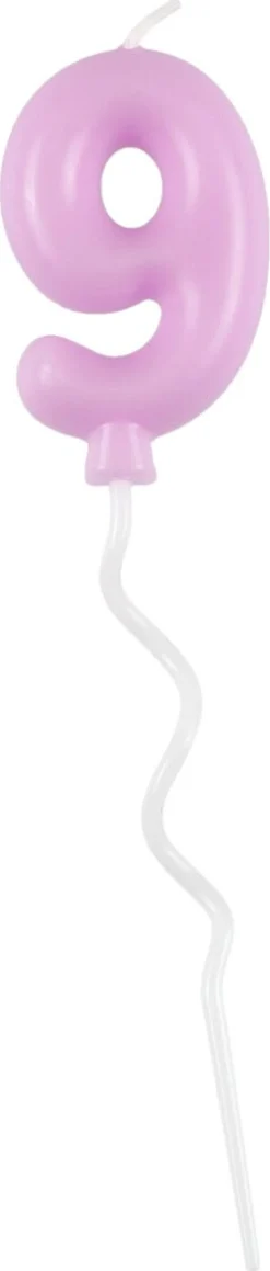 Tårtljus ballong och siffra, pastell, 1-pack