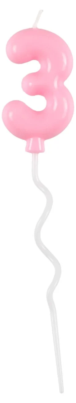 Tårtljus ballong och siffra, pastell, 1-pack