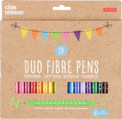 Tuschpennor med dubbelspets, 20-pack, från 3 år