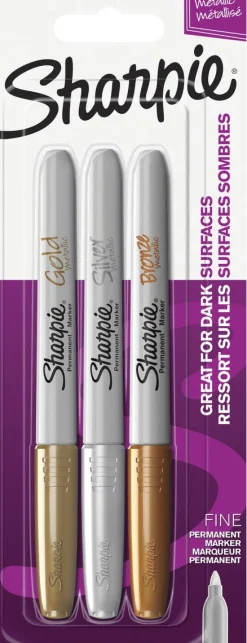 Tuschpennor Sharpie Metallic Fine, 3-pack
