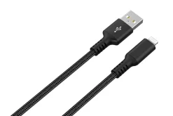 Tygklädd USB-A till Lightning laddkabel för iPhone 3m Clas Ohlson