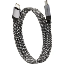 Tygklädd USB-C till USB-C laddkabel 1 m, magnetisk