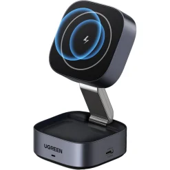 Ugreen 2-in-1 Qi2 trådlös laddare vikbar, 15 W