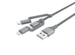 Universalkabel 3-i-1 USB-C, Lightning och Micro USB 1,2 m