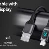 USB-A- till USB-C-kabel med display 60 W, 1 m