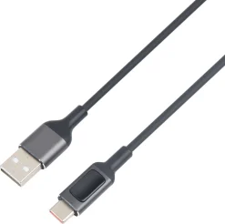 USB-A- till USB-C-kabel med display 60 W, 1 m
