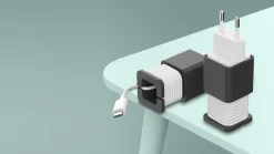 USB-C PD laddare med kabel och hållare, 1 m, 20 W