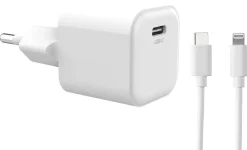USB-C till Lightning laddare, PD, 1 m, 3 A, 20 W, vit