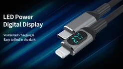 USB-C- till Lightning-kabel med display, 1 m