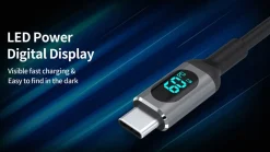 USB-C- till USB-C-kabel med display, 1 m
