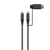USB4-kabel USB-C till USB-C och HDMI 2 m, 240 W