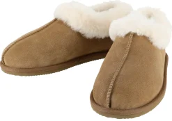Varma innetofflor mocka dam och herr, beige