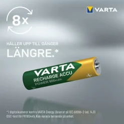 Varta Power laddningsbara AAA/HR03-batterier, 10-pack