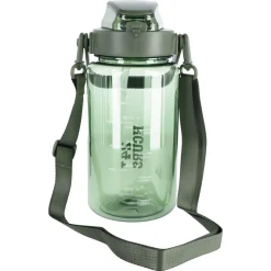Vattenflaska 1,5 liter, sugrör och måttskala, grön