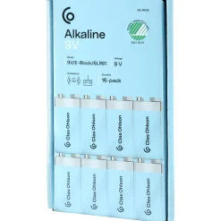 9 V-batterier, alkaliska, 16-pack