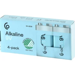 9 V-batterier, alkaliska, 16-pack