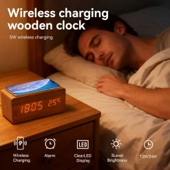 Väckarklocka digital med trådlös laddning