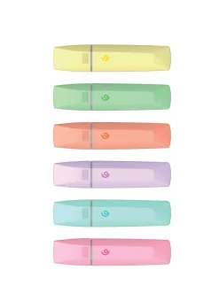 Överstrykningspenna pastell, 6-pack