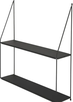 Vägghylla metall svart