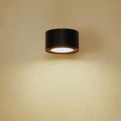 Vägglampa uppladdningsbar, dimbar LED, USB, svart