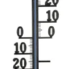 Väggtermometer utomhus, svart metall, 42 cm