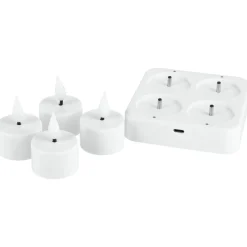 Värmeljus LED uppladdningsbara 4-pack Northlight