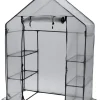 Växthus med 4 hyllor, plast, 1,43 x 0,73 x 1,95 m