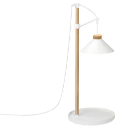 Växtlampa med lampskärm för kruka, justerbar, trä