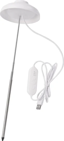 Växtlampa på spett LED för krukor, USB och teleskop, vit