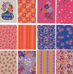 Vykortset med blommiga motiv och kuvert, 12-pack